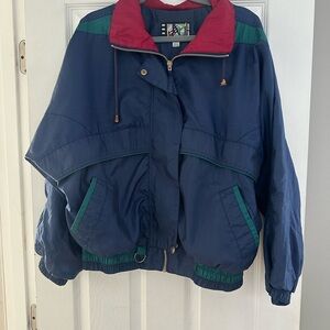 Vintage Blue and Green Women's windbreak  Jacket